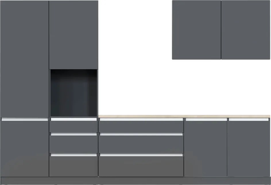 Mobilier de bucătărie, 3,3 m, antracit mat/antracit, ASTI 330