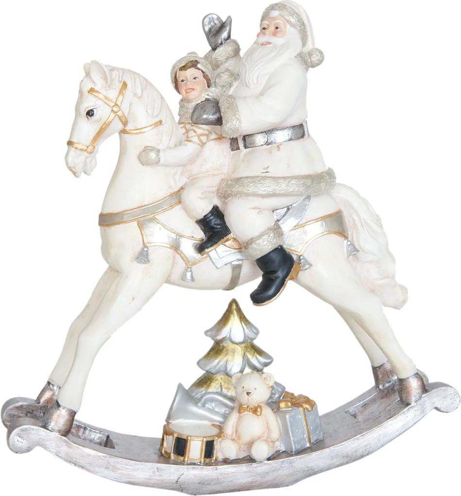 Figurina Mos Craciun polirasina alb 29x10x30 cm