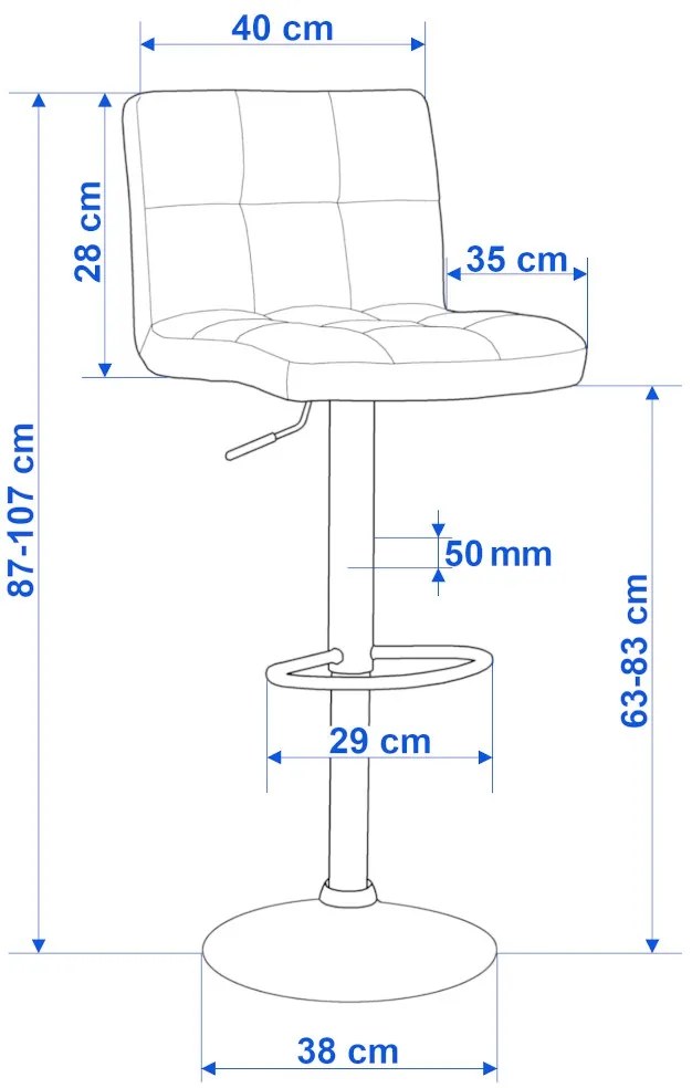 JAKS SCAUN DE BAR  ARAKO BLACK  ECO-PIELE NEAGRĂ