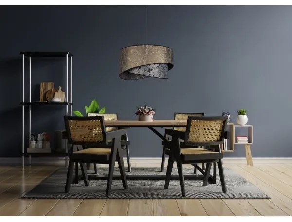 Lustră pe cablu REZO 1xE27/60W/230V gri/aurie