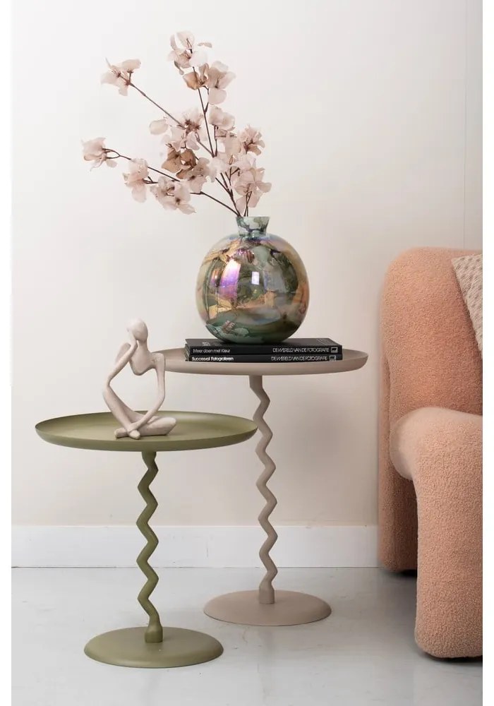 Măsuță auxiliară rotundă din metal ø 40 cm Zig Zag – Leitmotiv