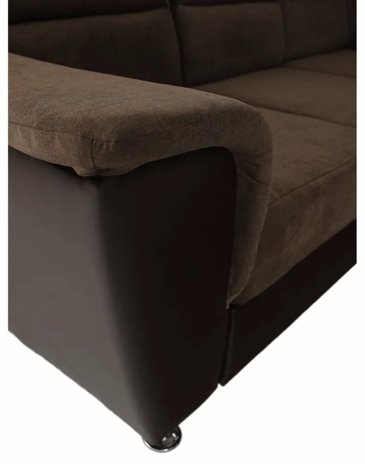 Colţar, piele ecologică maro/material textil maro, SANTIAGO U MARE