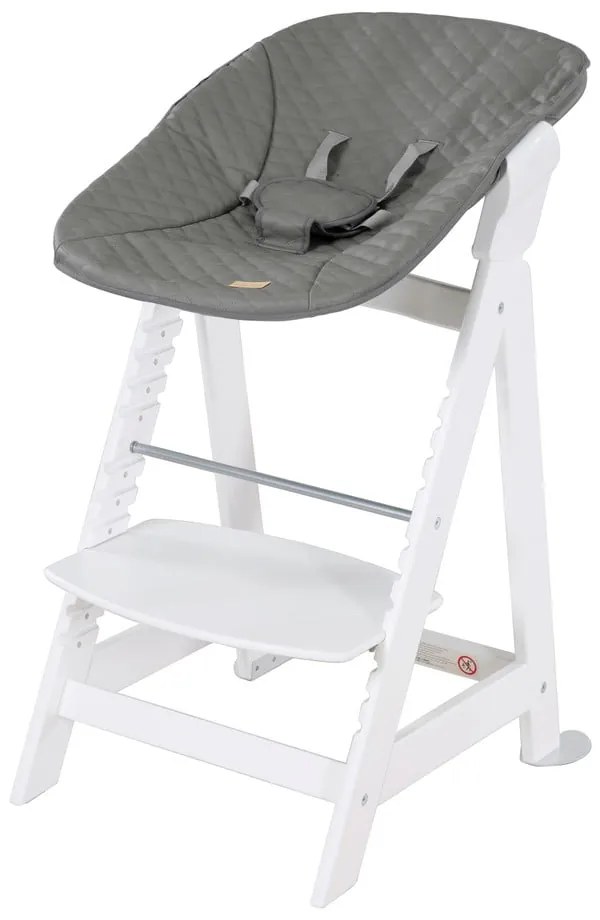 Scaun de masă pentru bebe alb Luxe – Roba