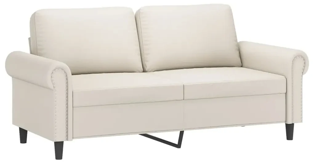 349126 vidaXL Canapea cu 2 locuri, crem, 140 cm, piele ecologică