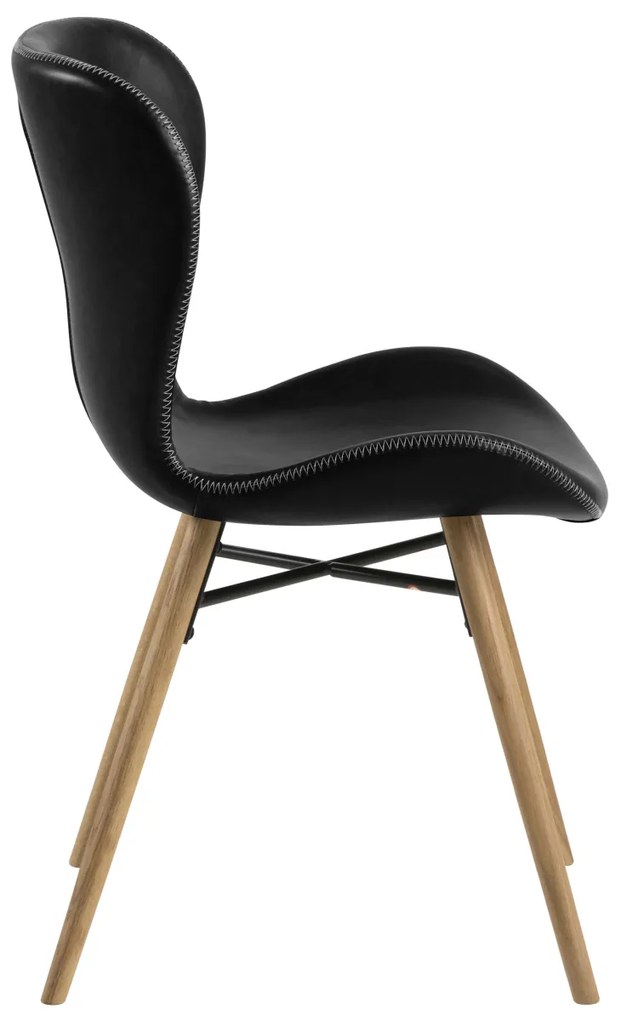 ACTONA BATILDA A1 Piele ecologică negre/picioare stejar natural - SCAUN MODERN PENTRU LIVING/SUFRAGERIE/BUCĂTĂRIE/BIROU
