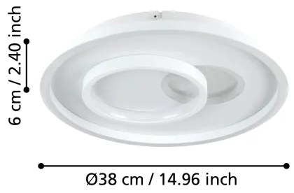 Eglo 901246 - Plafonieră LED TIRIOLO LED/14W/230V + LED/8,5W albă
