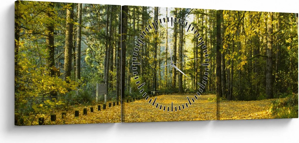 Tablou - pădurea toamna (cu ceas) (90x30 cm)