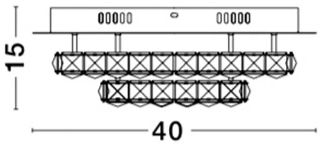 Lustra LED aplicata cristal K9 Quentin 40cm NVL-83399203