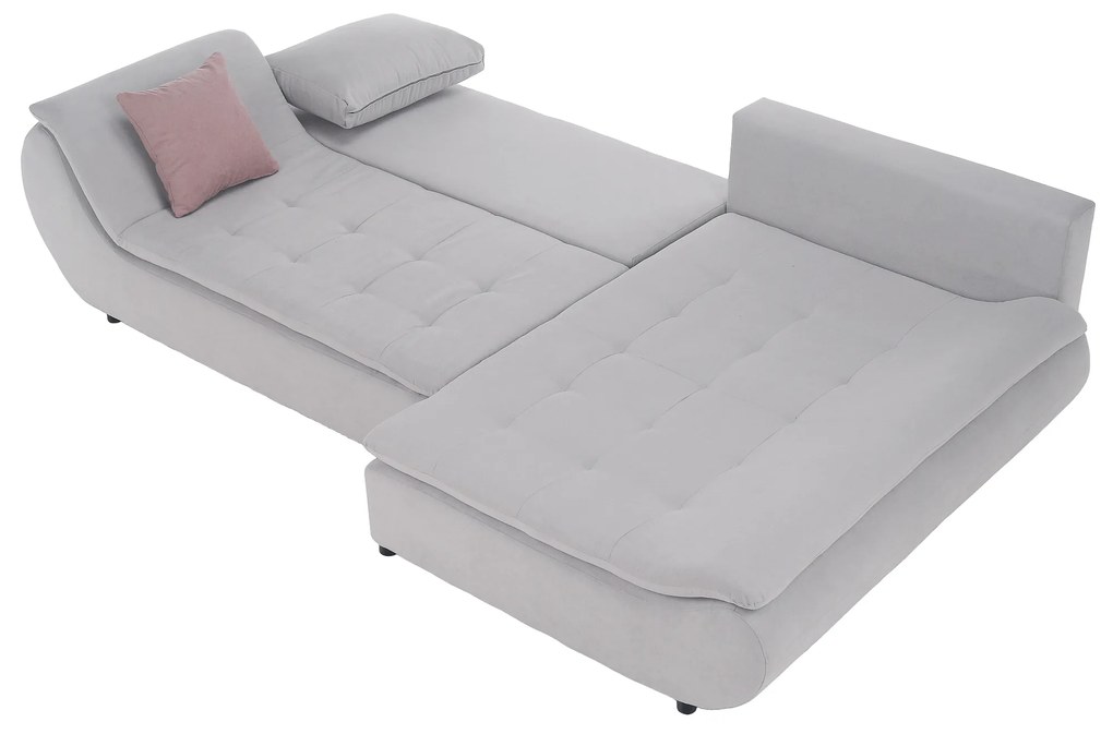 Set canapea, gri deschis / roz pudră, material textil, dreapta, BRATO