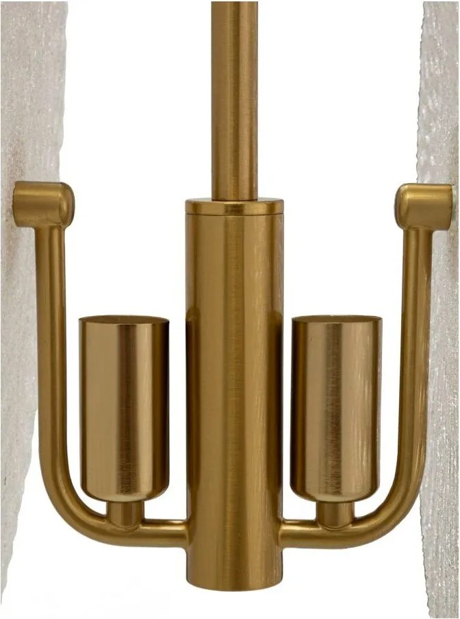 Lustră aurie cu abajur din sticlă Glass – Mauro Ferretti