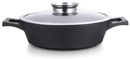 Cratiță marmorată cu capac 36 cm, 7.9 L Royalty Line RL-MR36ML, antiaderentă, potrivită pentru gătit fără ulei