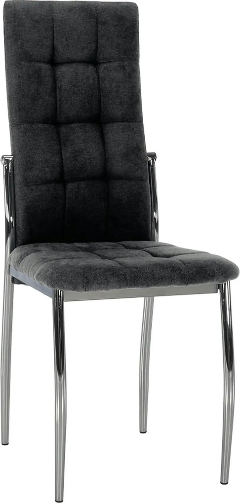 Scaun ADORA NEW 2, gri inchis/crom, stofa clasica/metal, 46x57x99 cm