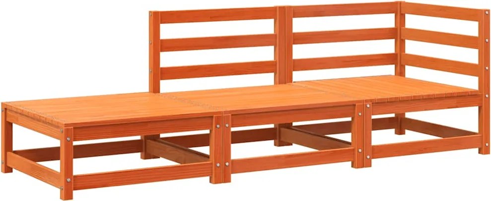 vidaXL Canapea de grădină cu taburet și 2 locuri, maro ceruit