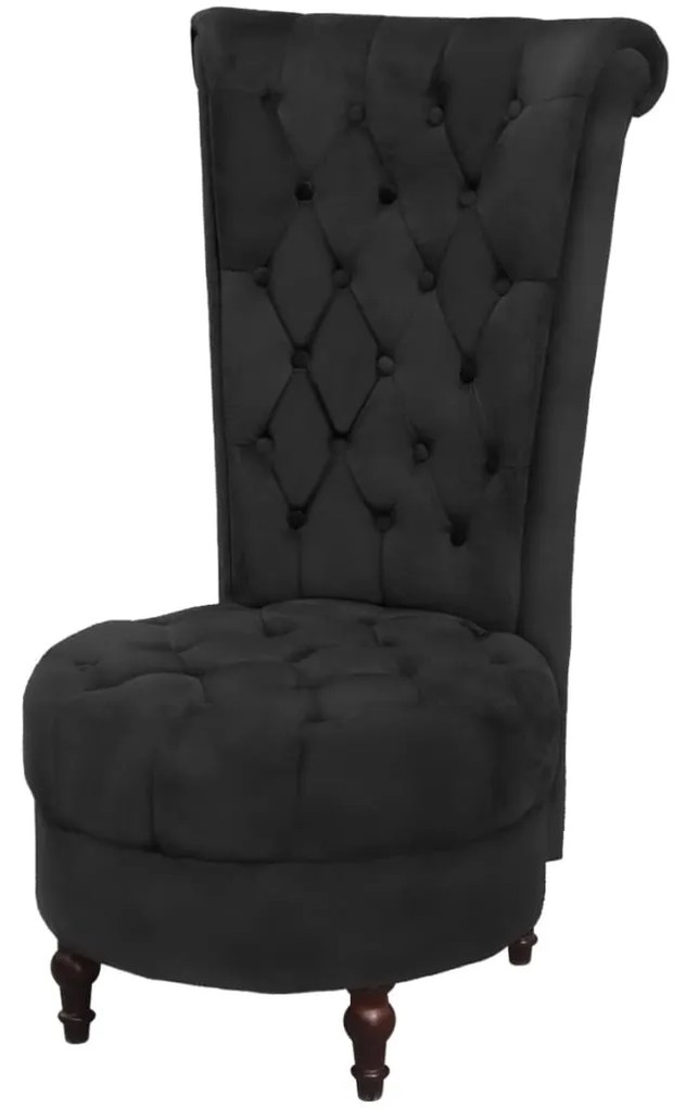 243182 vidaXL Fotoliu cu spătar înalt, negru, material textil