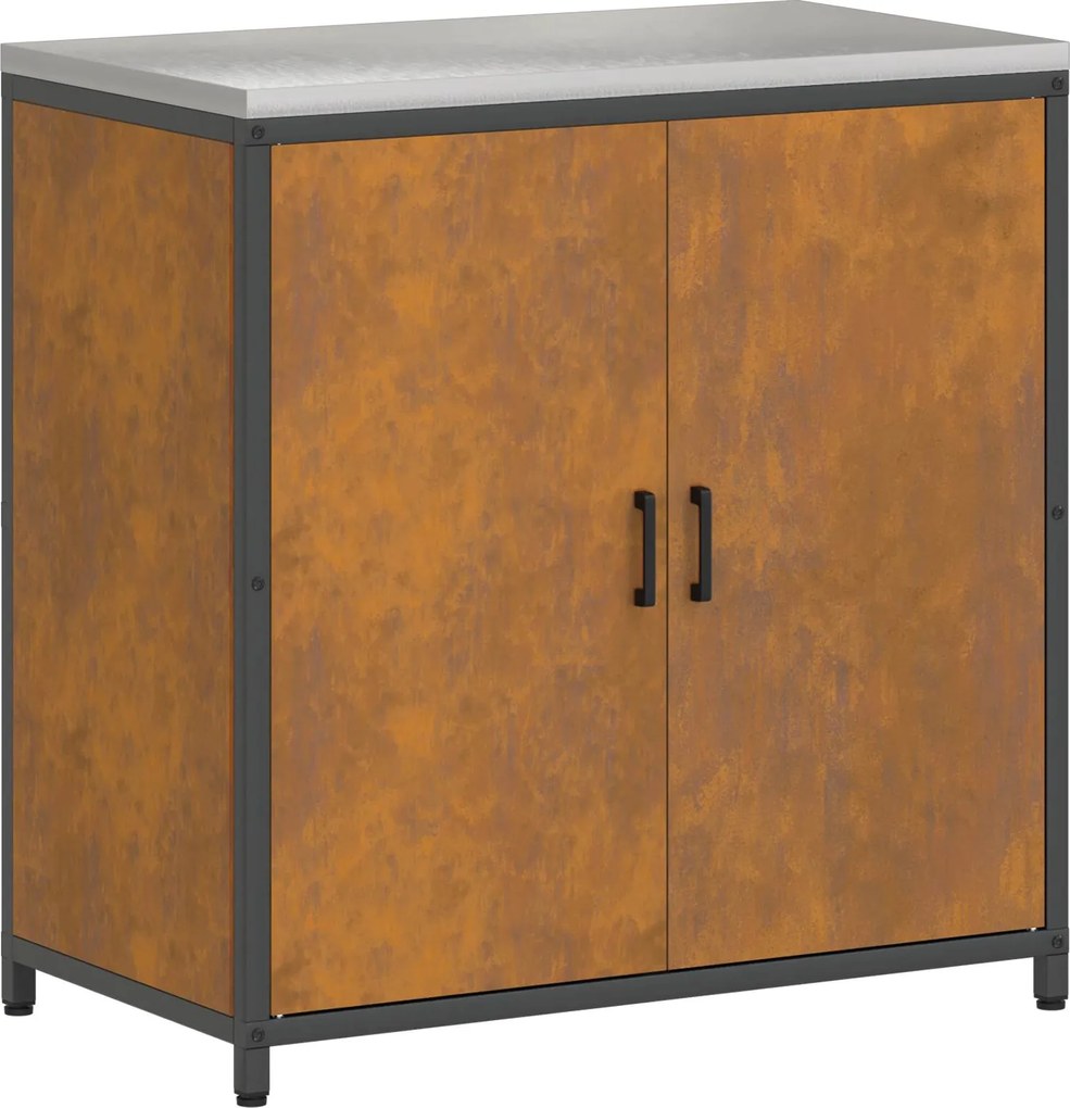 vidaXL Depozitare pentru bucătărie cu ușă Ruginit 60 x 50 x 92 cm Oțel