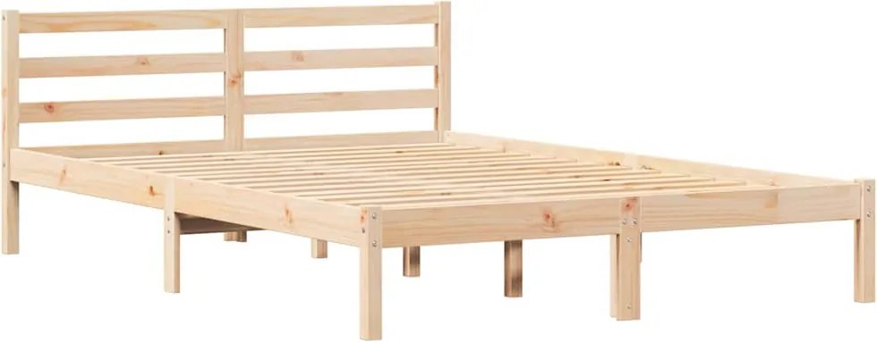 vidaXL Cadru de pat Maro 225,5 x 165,5 x 69,5 cm Lemn de pin masiv