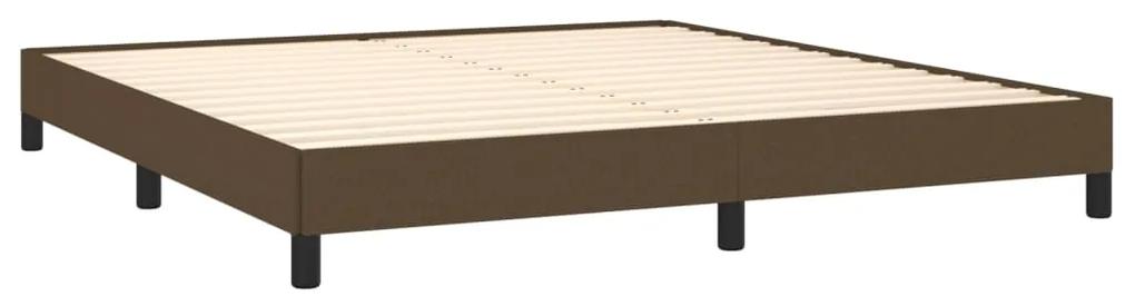 Cadru de pat, maro inchis, 160 x 200 cm, material textil Maro inchis, 25 cm, 160 x 200 cm