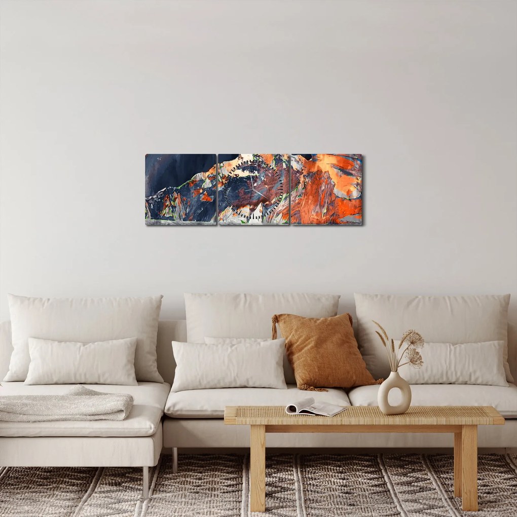 Tablou - Ilustrație de sweathouses (cu ceas) (90x30 cm)