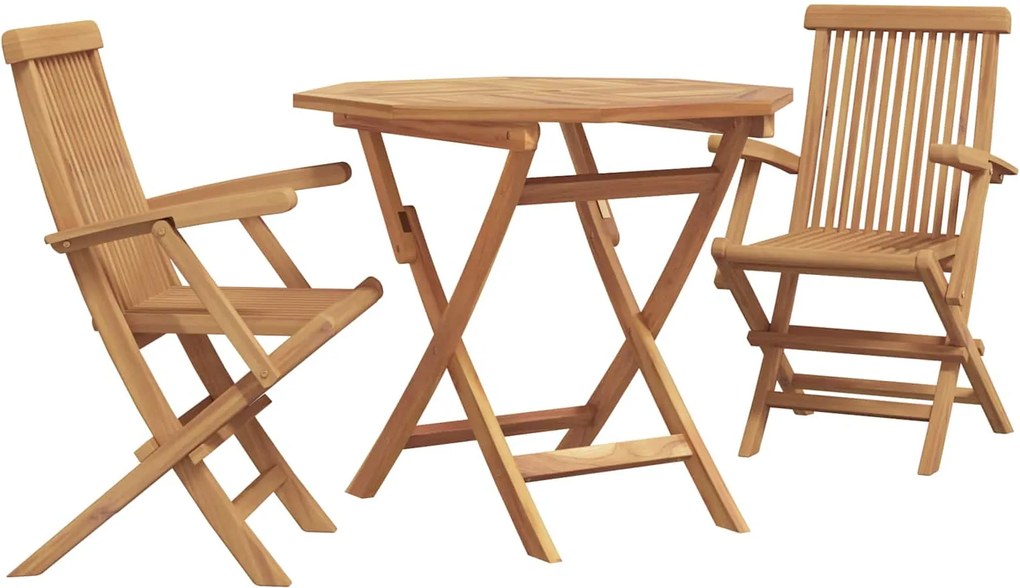 vidaXL Set de masă pentru grădină 3 pcs Maro Lemn Solid de Acacia