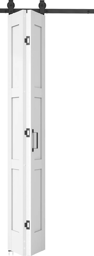 HOMCOM Ușă Culisantă Pliabilă pentru Interior 71.2x213.4cm, Șină Silențioasă din Oțel, Mâner, Ghidaj, Role, Ușă de Interior Rustică, din MDF și Lemn de Pin, Impermeabilă, pentru Bucătărie, Baie | Aosom Romania