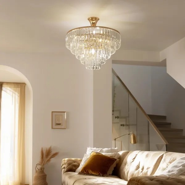 Lustră de cristal aplicată Brilagi CRYSTAL 5xE14/40W/230V auriu