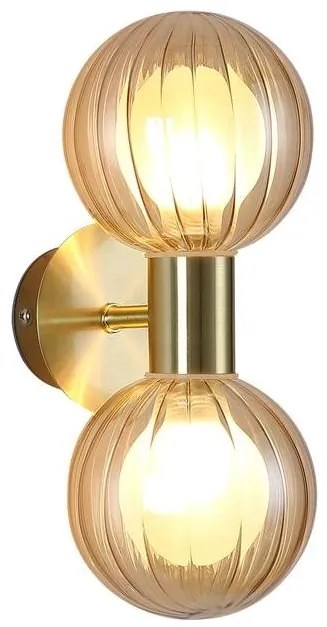 Aplica baie Protectie IP44 metal alama, sticla champagne Luminsphere 2Lt