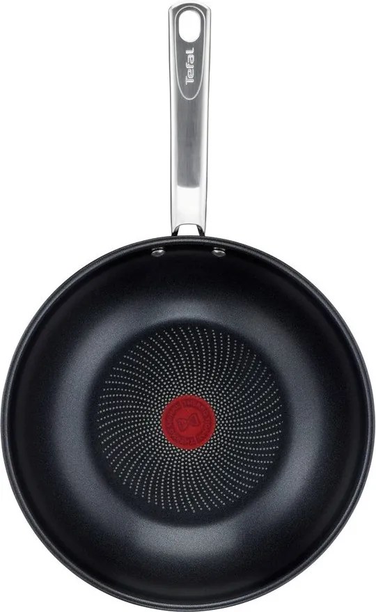 Tigaie tip wok cu suprafață antiaderentă din oțel inoxidabil ø 28 cm Intuition B8171944 – Tefal