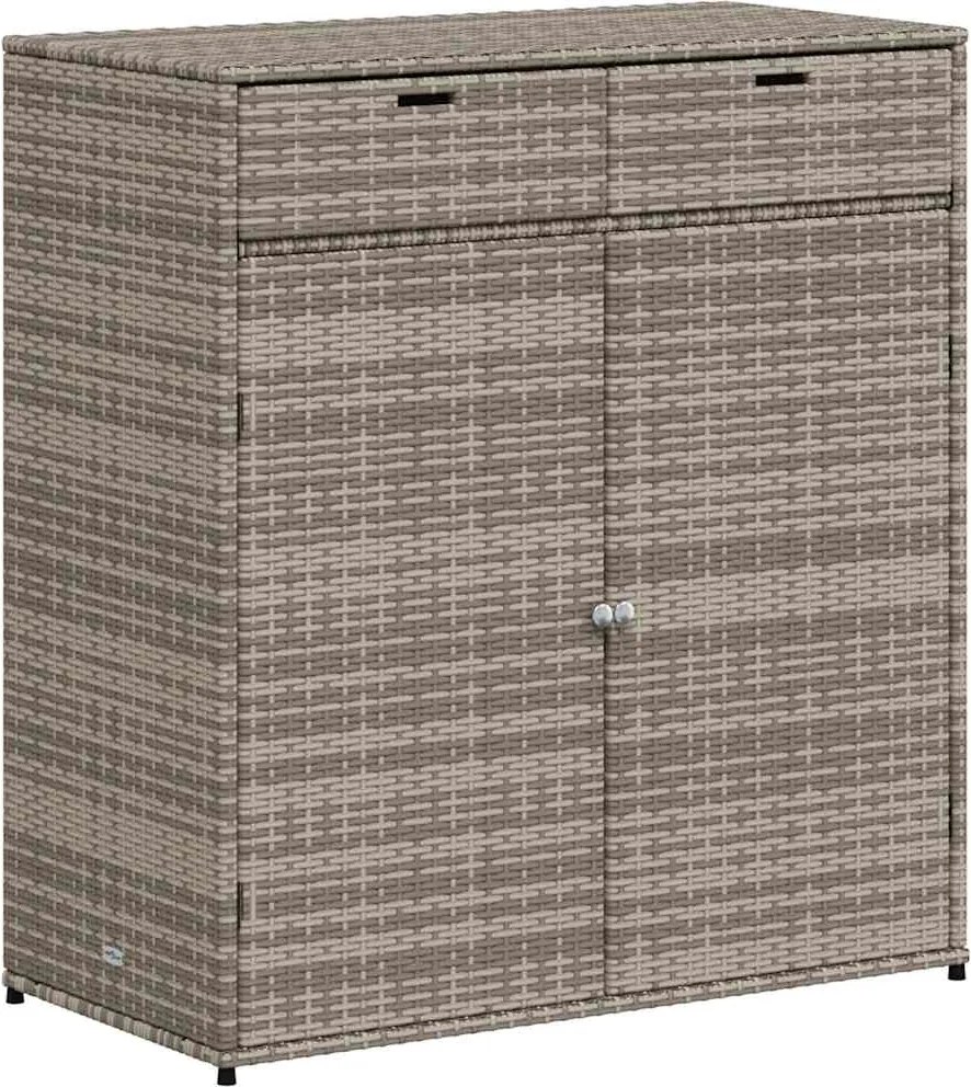 vidaXL Dulap depozitare de grădină, gri, 105x55x113 cm, poliratan