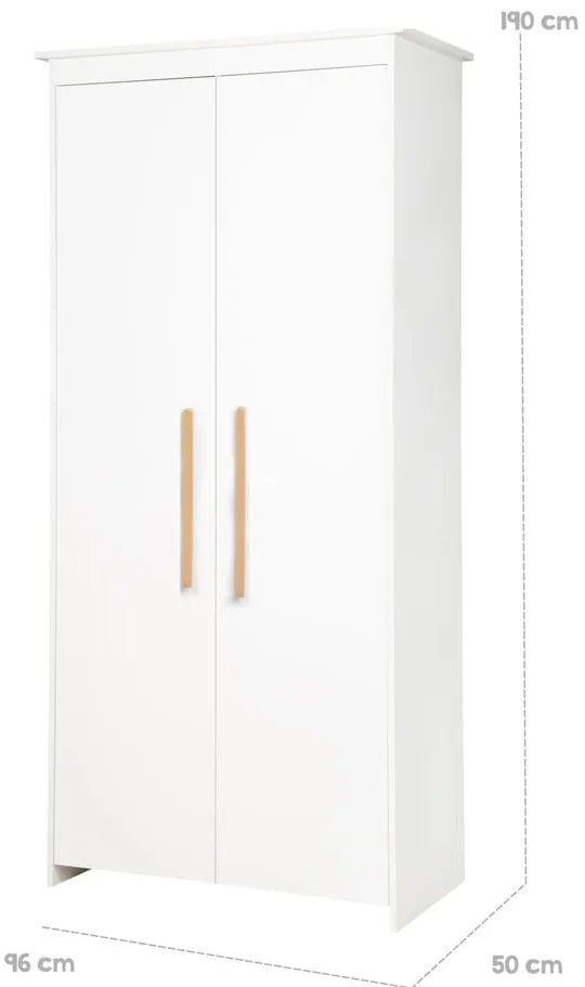 Șifonier de copii alb 96x190x50 cm Lilo – Roba