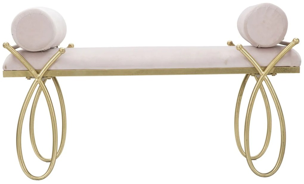 Mauro Ferretti Bancă Ribbon Roz cm 112,5X49X53 | Aosom Romania
