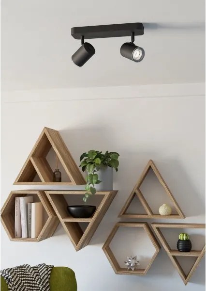 Eglo 300579 - Spot de baie CONSUMA, 2 x GU10, 5 W, 230 V, IP44, negru