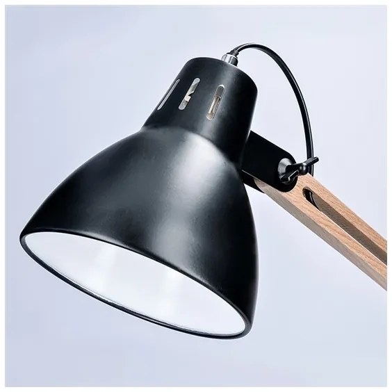 Lampă de masă Solight WO57-B FALUN 1xE27/25W/230V negru/stejar