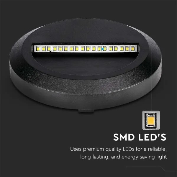 Corp de iluminat LED de exterior pentru scări LED/2W/230V IP65 3000K negru