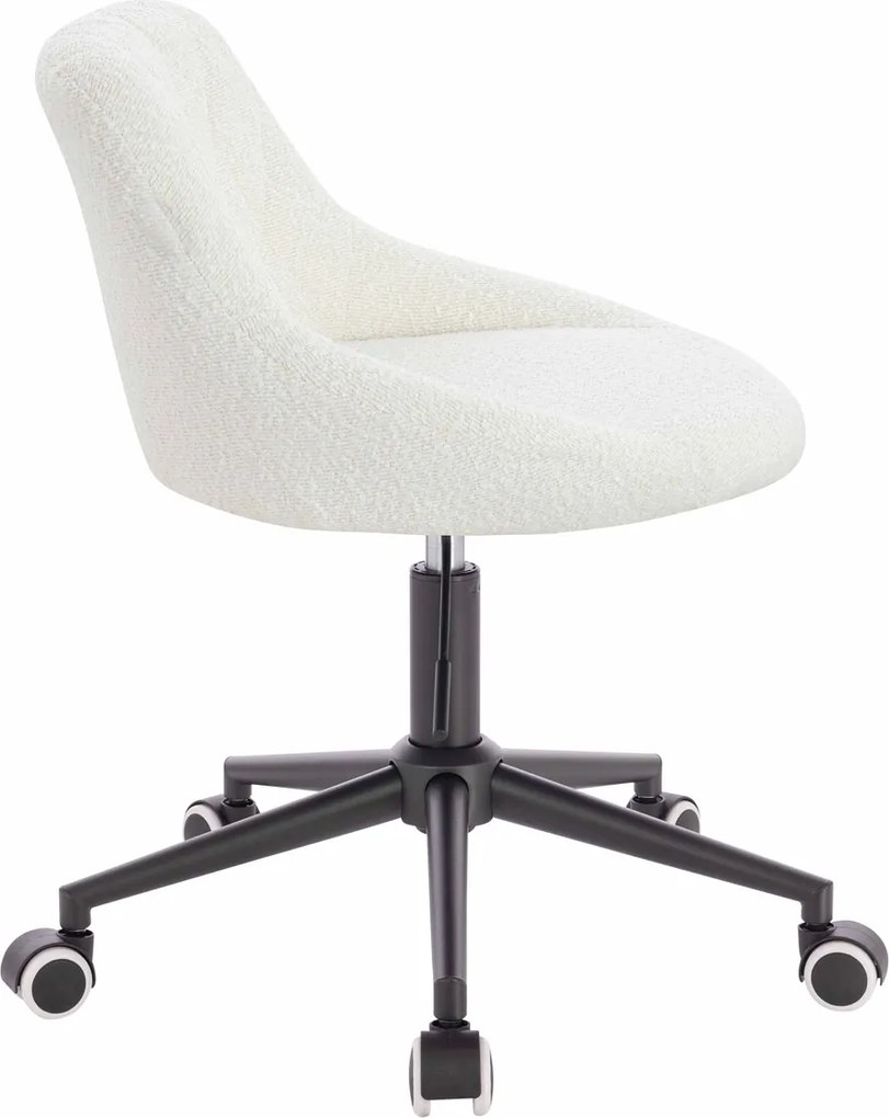 HR1054K Scaun Crem Boucle cu Bază Neagră