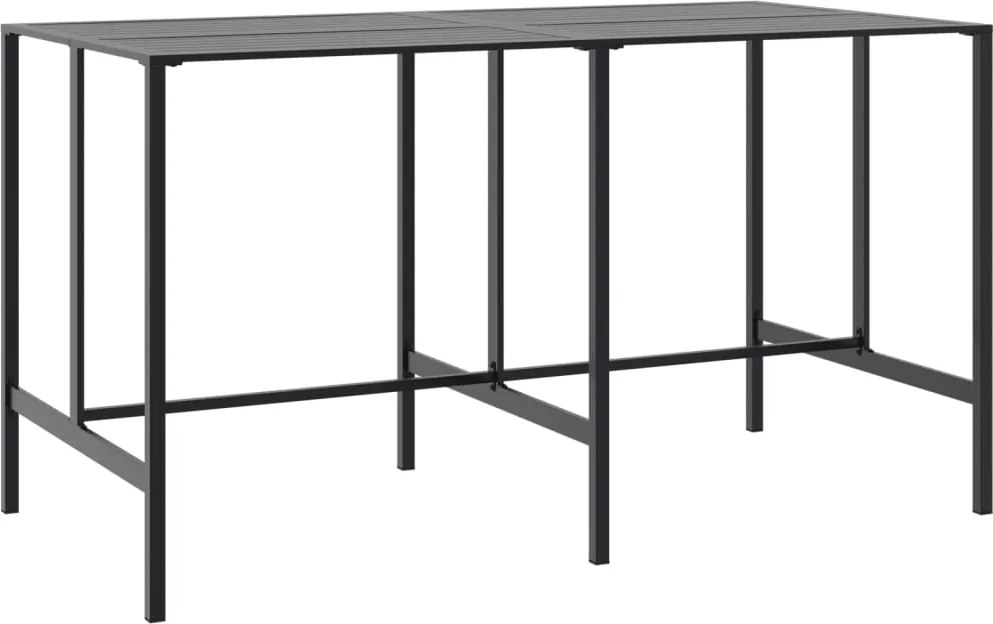 vidaXL Masă de bar, negru, 200x100x110 cm, oțel vopsit electrostatic