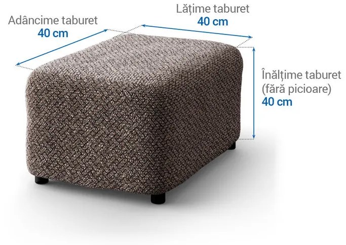 Huse bielastice VENEZIA maro taburet (40 x 40 x 40 cm)