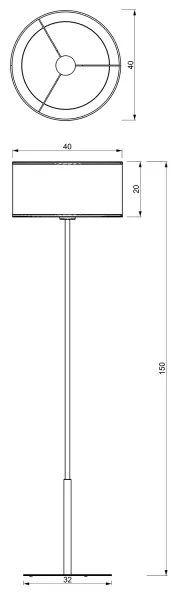 Lampadar LOFT SHADE 1xE27/60W/230V alb/auriu