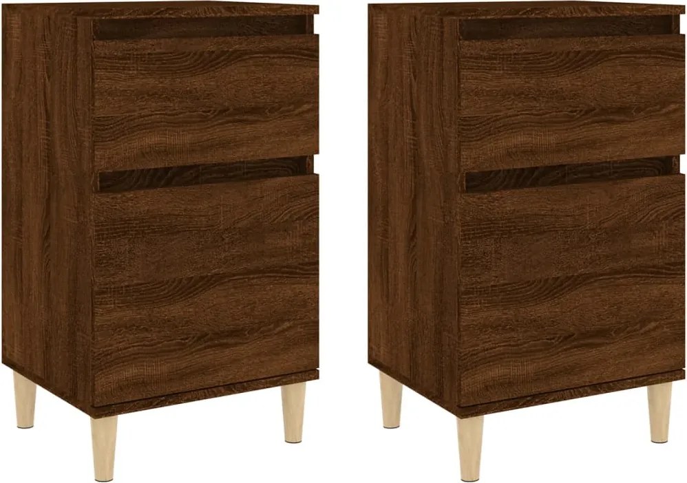 vidaXL Noptiere, 2 buc., stejar maro, 40x35x70 cm