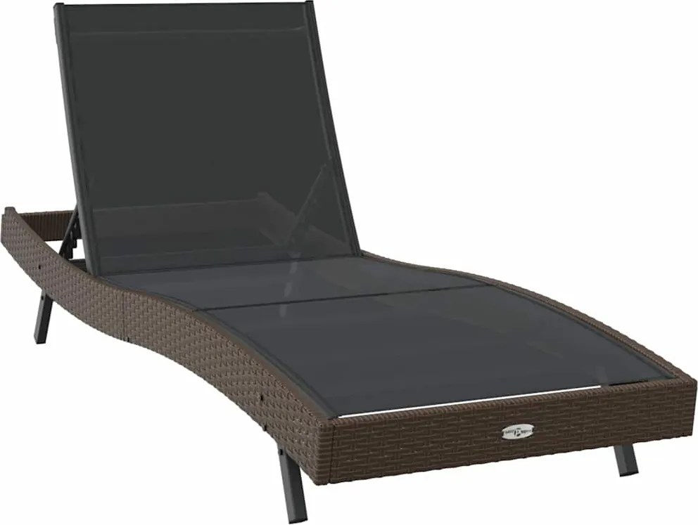 vidaXL Șezlong 197 x 70 x 82 cm poliratan