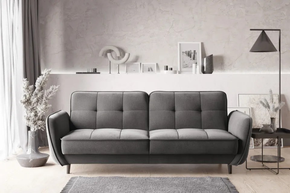 Canapea tapitata, extensibila, cu spatiu pentru depozitare, 220x83x90 cm, Bellis 01, Eltap (Culoare: Gri / Gojo 4)