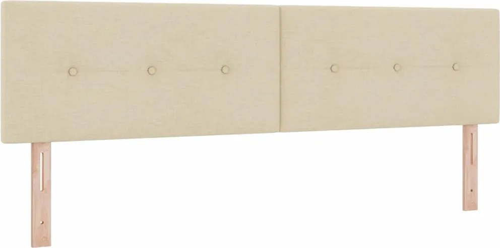 vidaXL Tăblie LED cu benzi LED cu headboard Crem 180 cm țesătură