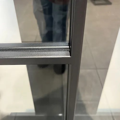 Usa de interior din sticla Porta Loft Steel cu rama neagra din otel Model 1, 874 x 2053, Negru