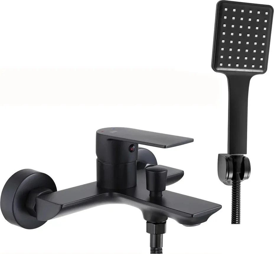 Baterie cada - dus Rea Urban monocomanda negru cu set de dus