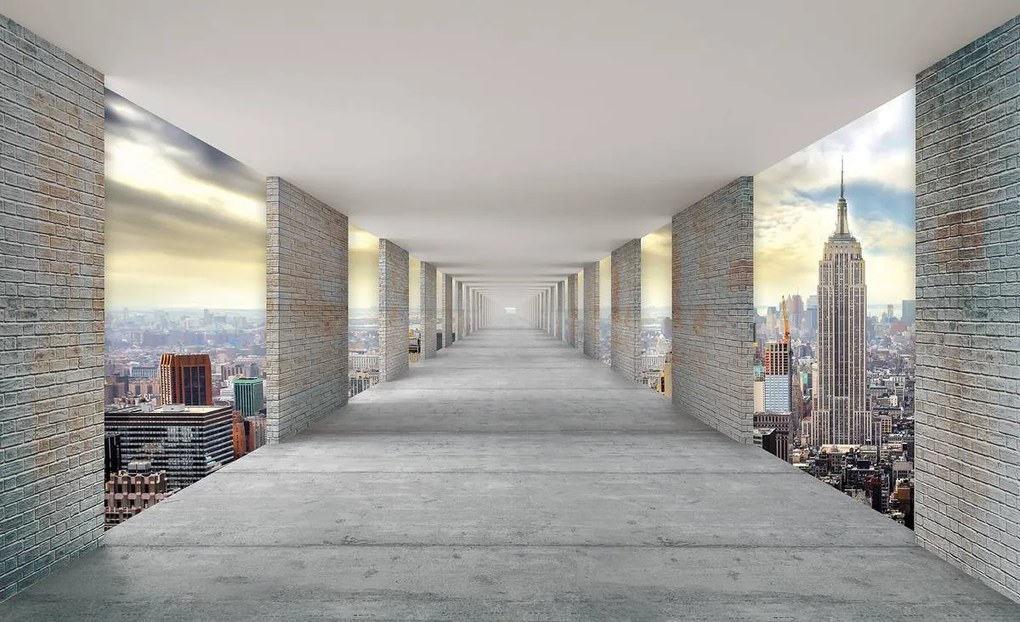 Fototapet - Tunel cu privire spre New York (254x184 cm)