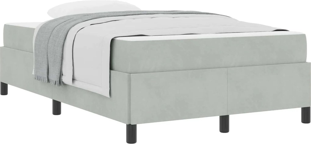 vidaXL Cadru de pat cu saltea Gri deschis 120 x 190 cm țesătură