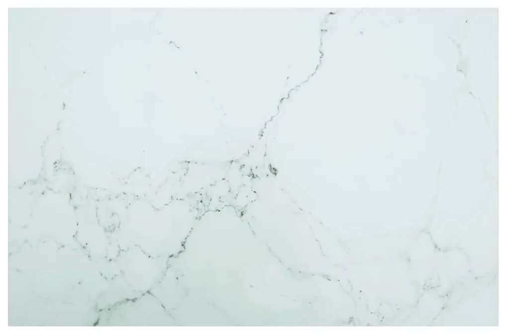 322259 vidaXL Blat masă alb 100x62 cm 8 mm sticlă securizată design marmură