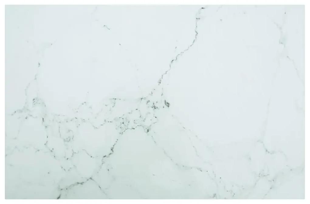322259 vidaXL Blat masă alb 100x62 cm 8 mm sticlă securizată design marmură