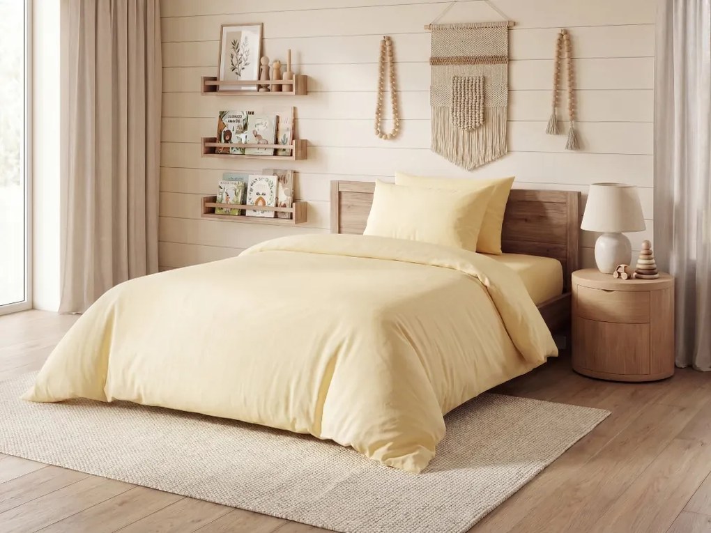 Lenjerie de pat din bumbac CALMORA galben deschis Dimensiune lenjerie de pat: 2 buc 70 x 90 cm | 200 x 220 cm