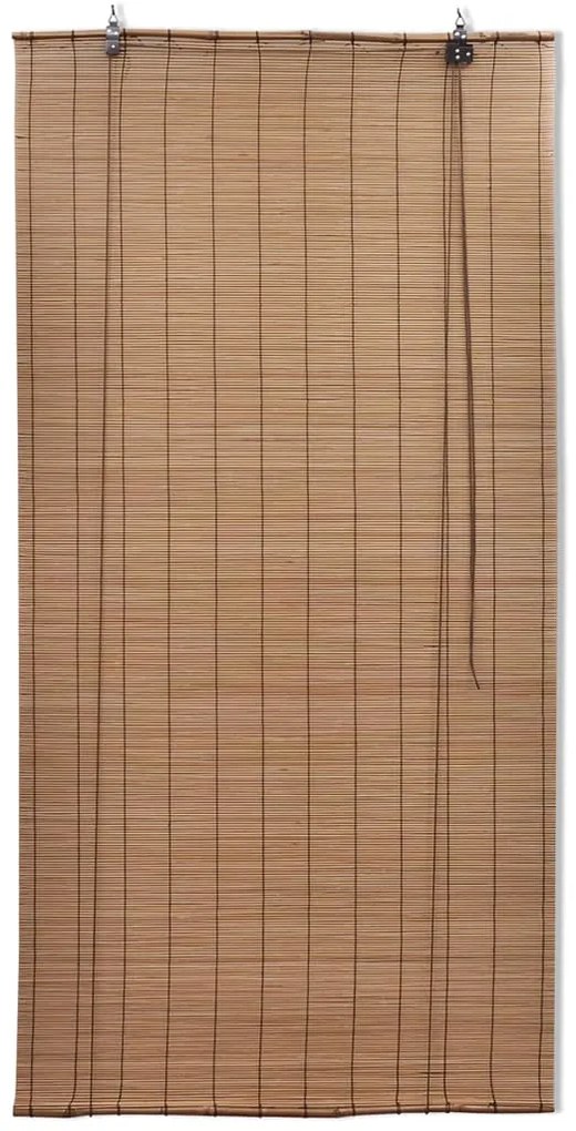 Jaluzele din bambus tip rulou, 2 buc., maro, 150 x 220 cm