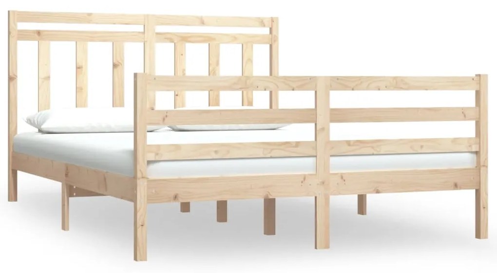 3105295 vidaXL Cadru de pat, 140x190 cm, lemn masiv